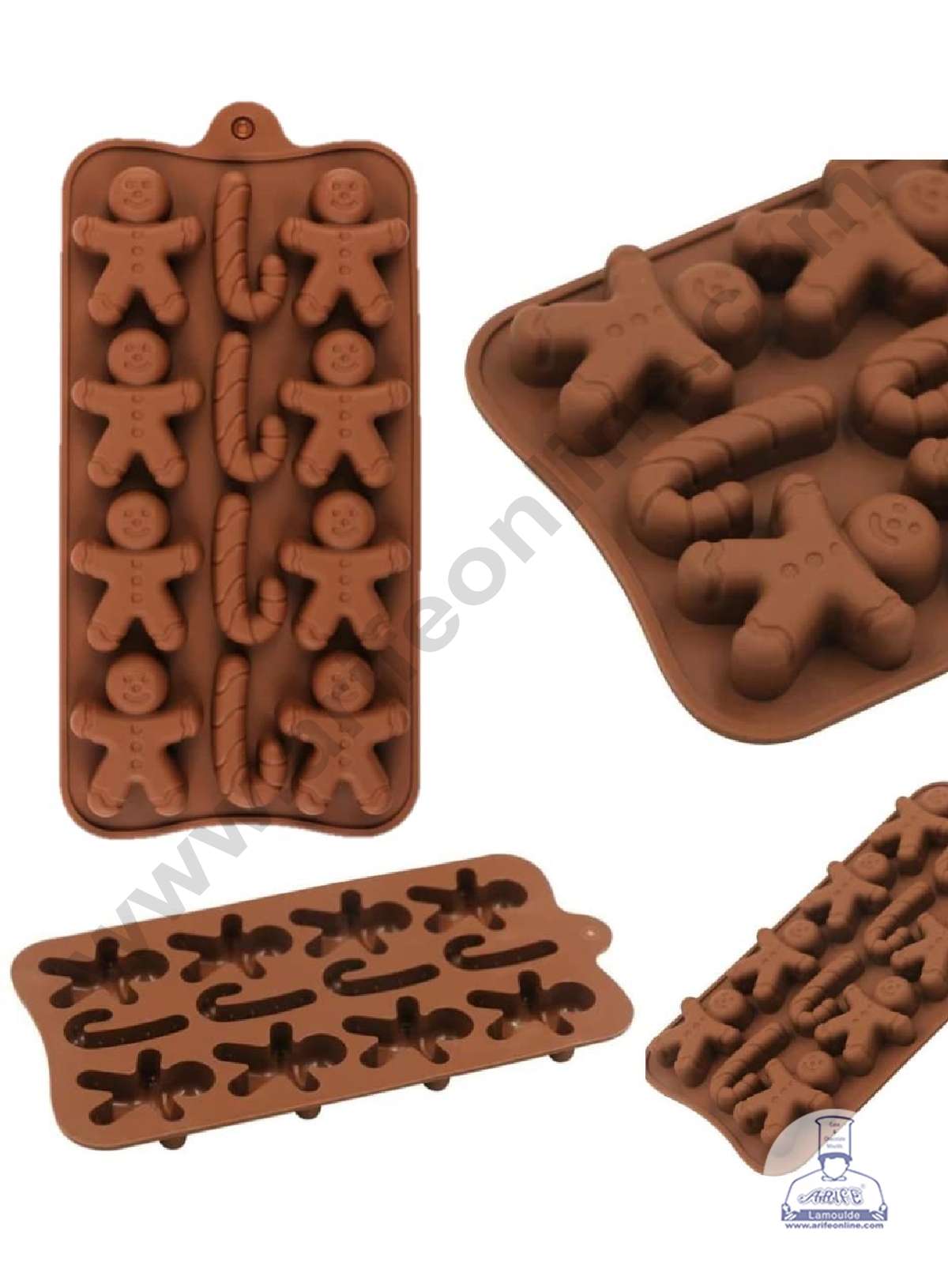 Cake Decor Silicon 12 Cavity Christmas Design Brown Chocolate Mould, Ice Mould, Chocolate Decorating Mould
