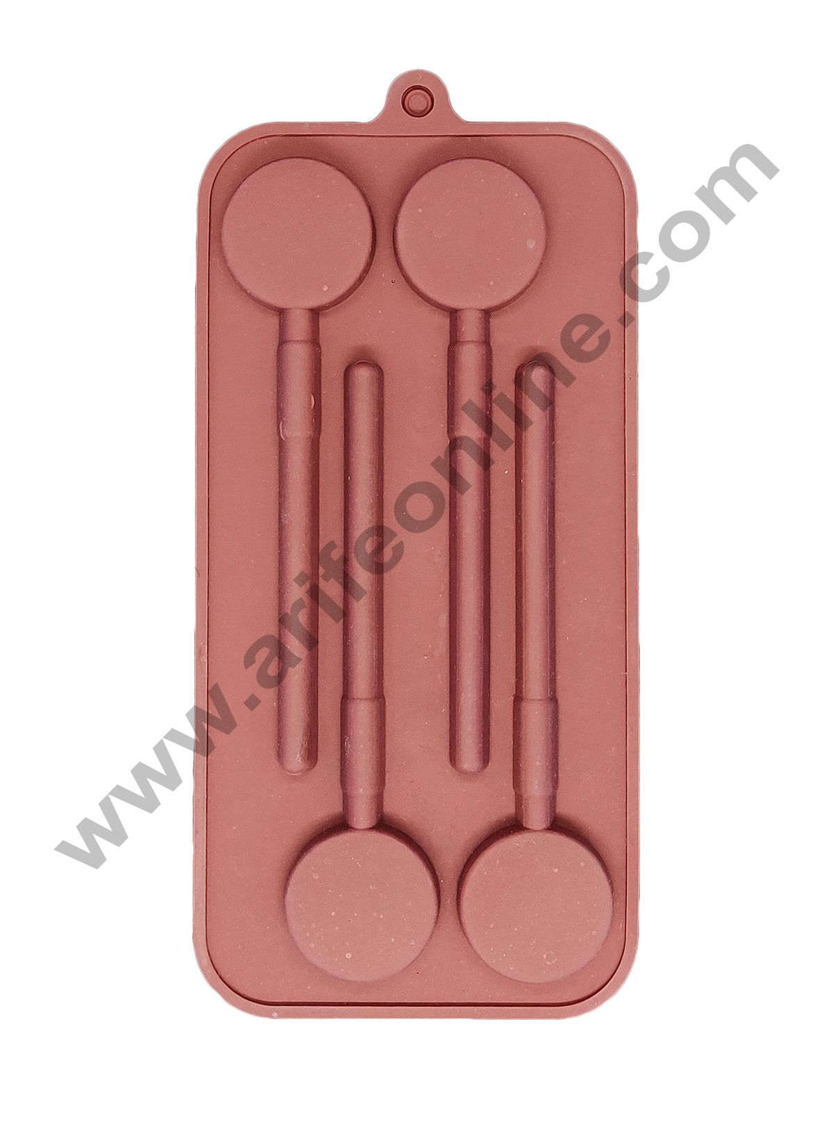 Cake Decor Silicon 4 Cavity Lollipop Design Brown Chocolate Mould, Ice Mould