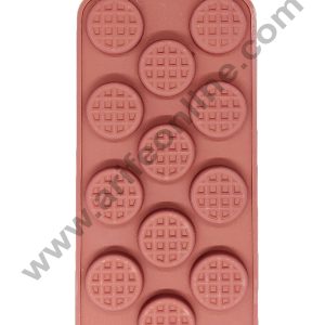 Cake Decor Silicon 12 Cavity Cookie Design Brown Chocolate Mould, Ice Mould