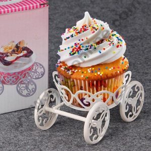 Cake Decor Metal Single Count Princess Carriage Cupcake Stand Holder Display