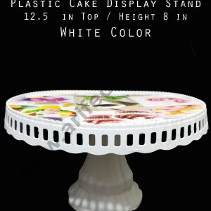 Cake Decor Plastic Cake Display Stand Colorful Top (12.5 in Diameter x 8 in Height)