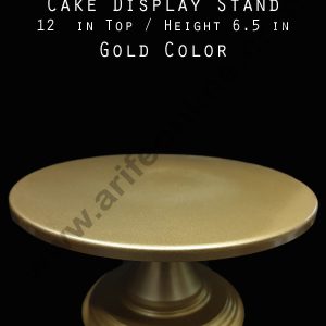 Cake Decor Cake Display Stand Metal - Gold (12 in Diameter x 6.5 in Height)
