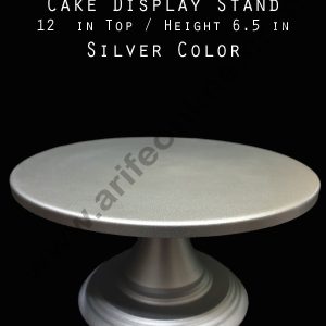 Cake Decor Cake Display Stand Metal - Silver (12 in Diameter x 6.5 in Height)