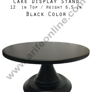 Cake Decor Cake Display Stand Metal - Black (12 in Diameter x 6.5 in Height)