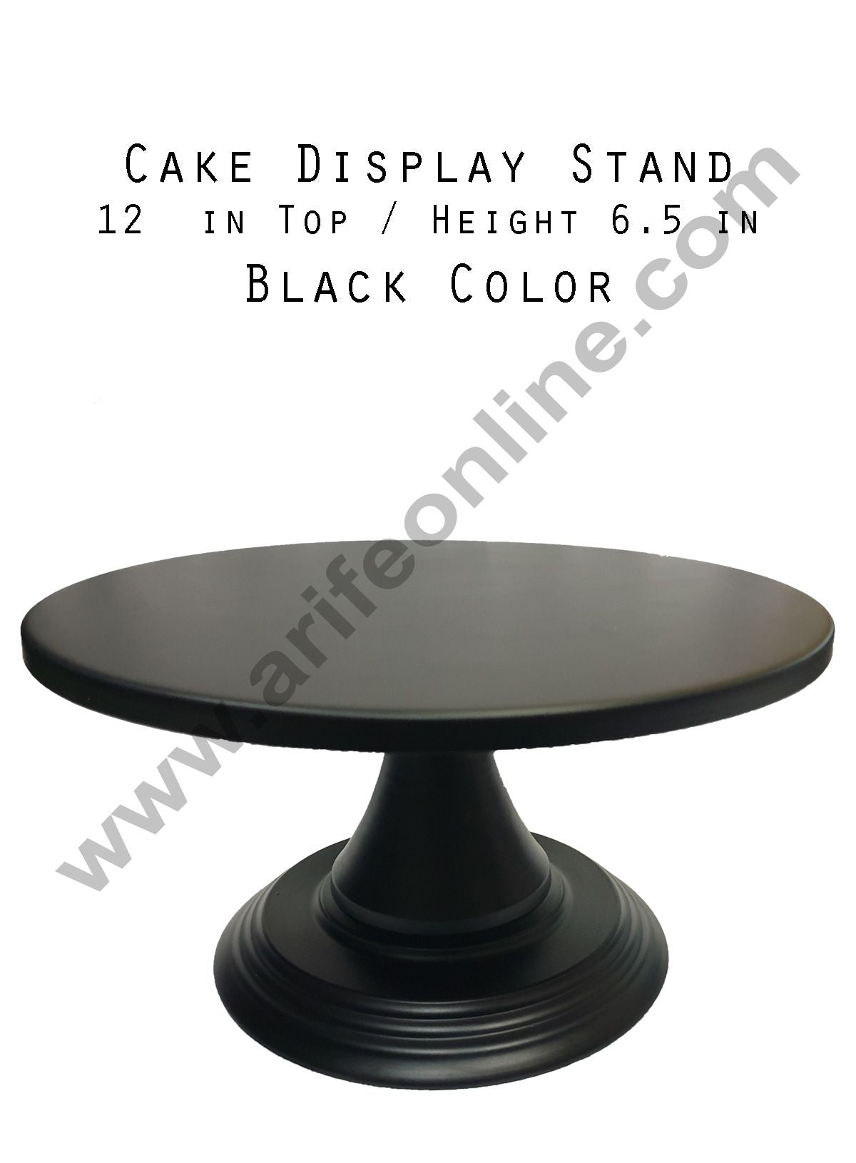 Cake Decor Cake Display Stand Metal - Black (12 in Diameter x 6.5 in Height)