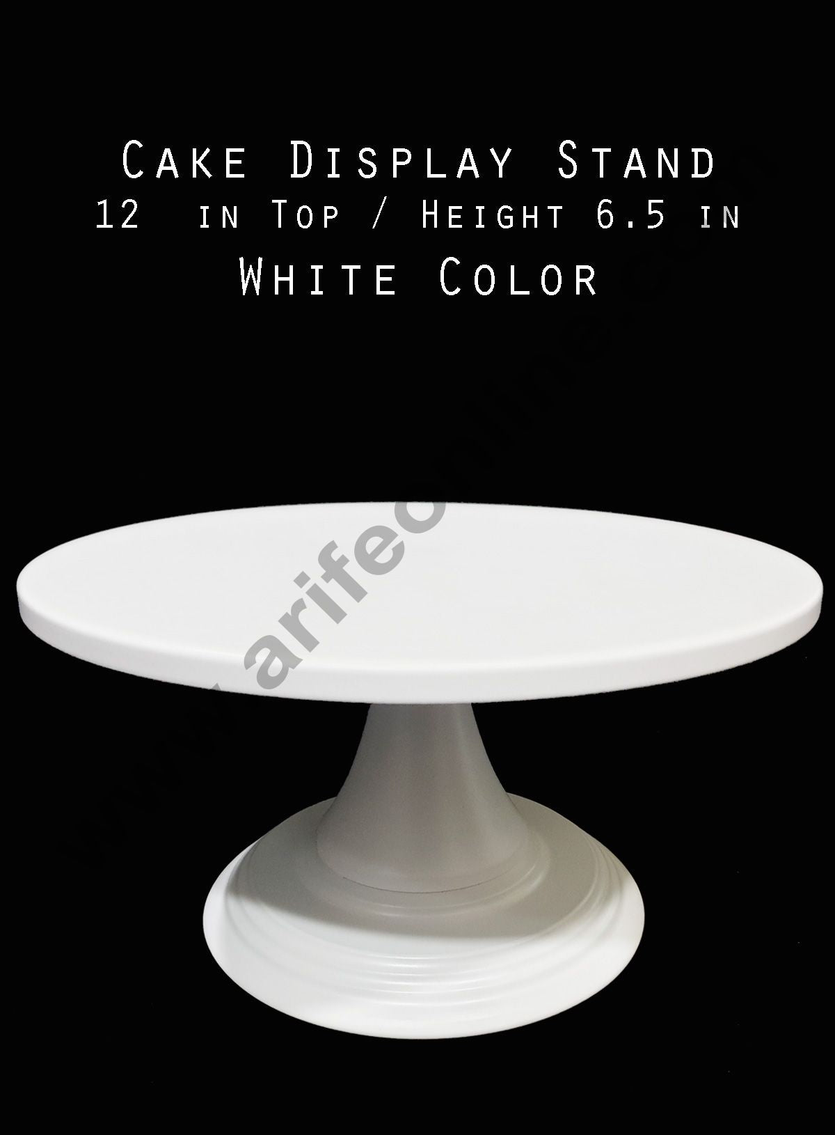 Cake Decor Cake Display Stand Metal - White (12 in Diameter x 6.5 in Height)