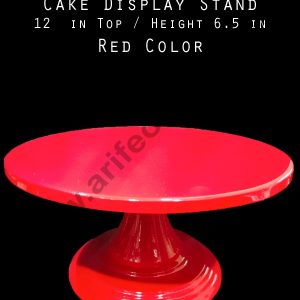 Cake Decor Cake Display Stand Metal - Red (12 in Diameter x 6.5 in Height)