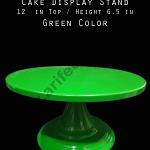 Cake Decor Cake Display Stand Metal - Green (12 in Diameter x 6.5 in Height)