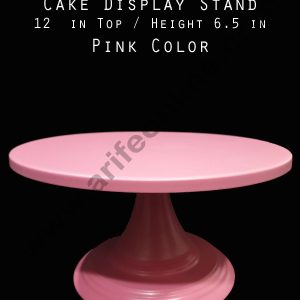 Cake Decor Cake Display Stand Metal - Pink (12 in Diameter x 6.5 in Height)