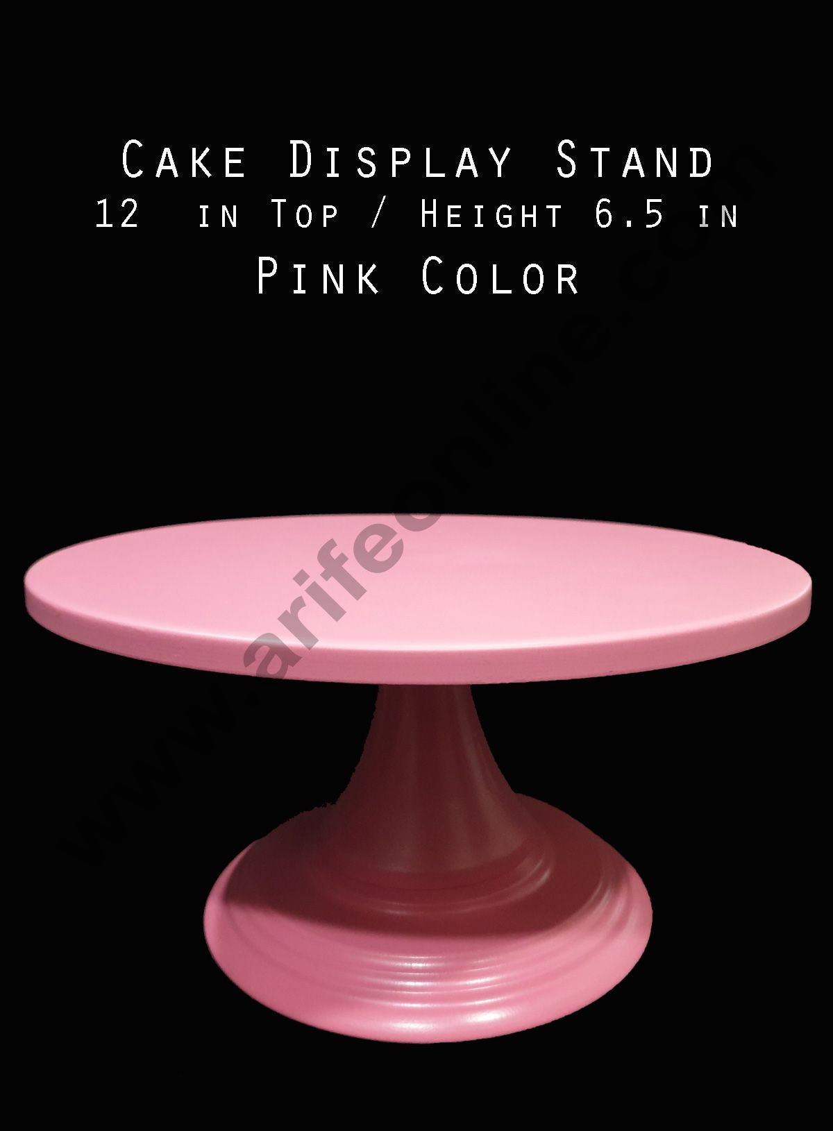 Cake Decor Cake Display Stand Metal - Pink (12 in Diameter x 6.5 in Height)