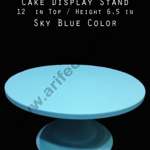 Cake Decor Cake Display Stand Metal - Blue (12 in Diameter x 6.5 in Height)