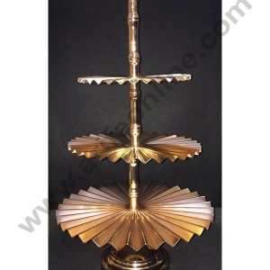 Cake Decor 3 tier Metal Fancy Frill Plates Cake Stand & Dessert Stand, Gold