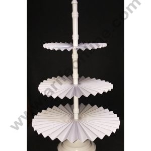 Cake Decor 3 tier Metal Fancy Frill Plates Cake Stand & Dessert Stand, White
