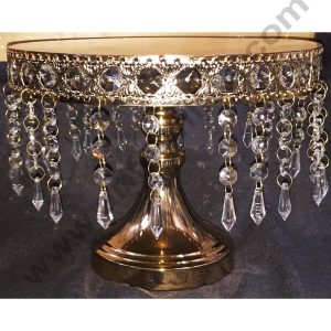 Cake Decor Gold Metal fancy Cake Stand with Diamonds Display Stand (12in Diameter)
