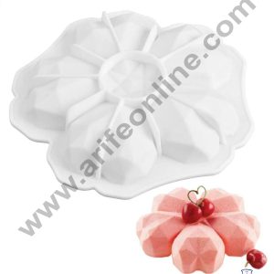 Cake Decor 5 Cavity Silicon 3D Diamond Heart Entremet Cake Mould Mousse Mold