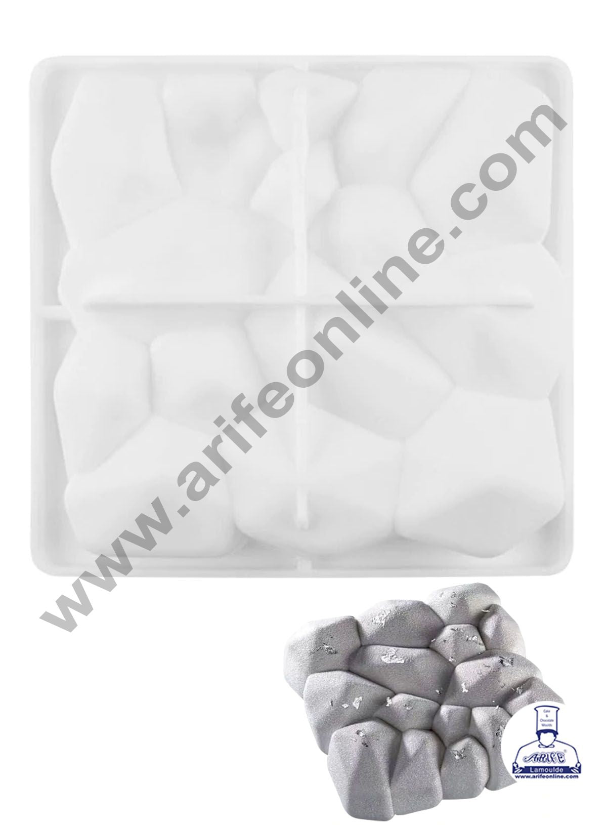 Cake Decor 3D Square Big Stone Shape Cake Molds Entremet Cake Mould Mousse Mold