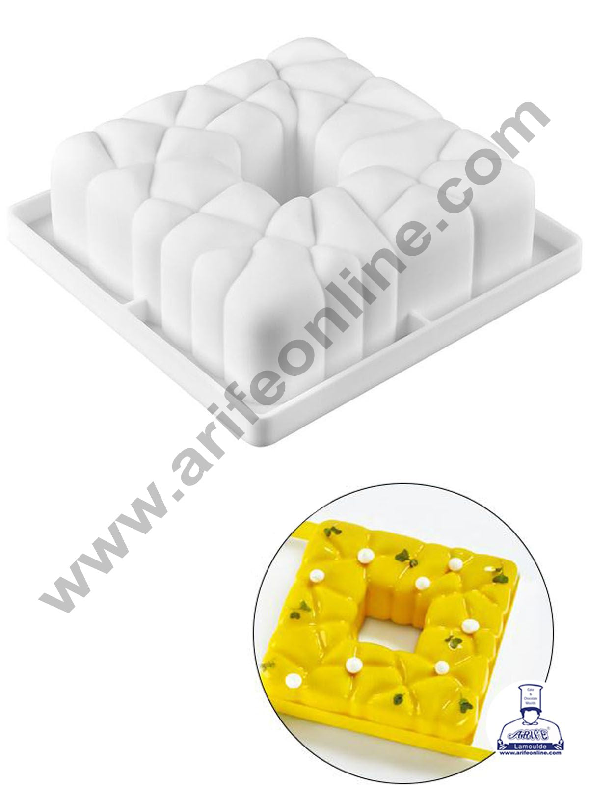 Cake Decor 3D Square Texture Shape Cake Molds Entremet Cake Mould Mousse Mold