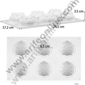 Cake Decor 6 Cavity Silicone 3D Gemma Diamond Shaped Entremet Moulds for Soaps and Chocolate Jelly Desserts Mould
