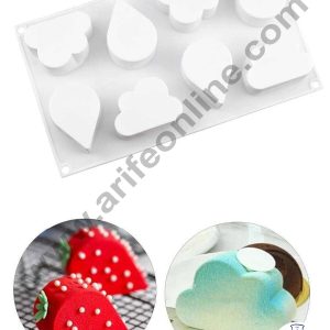 Cake Decor Silicon 8 Cavity Water Drops and Cloud Shape, Entremet Cake Mould Mousse Mold