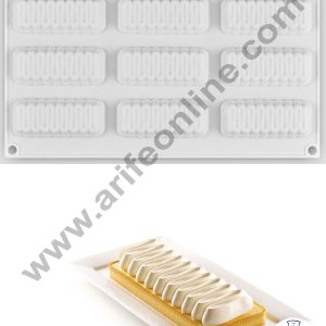 Cake Decor 3D 9 Cavity Rectangle Spiral Garnishing Cake Molds Entremet Cake Mould Mousse Mold