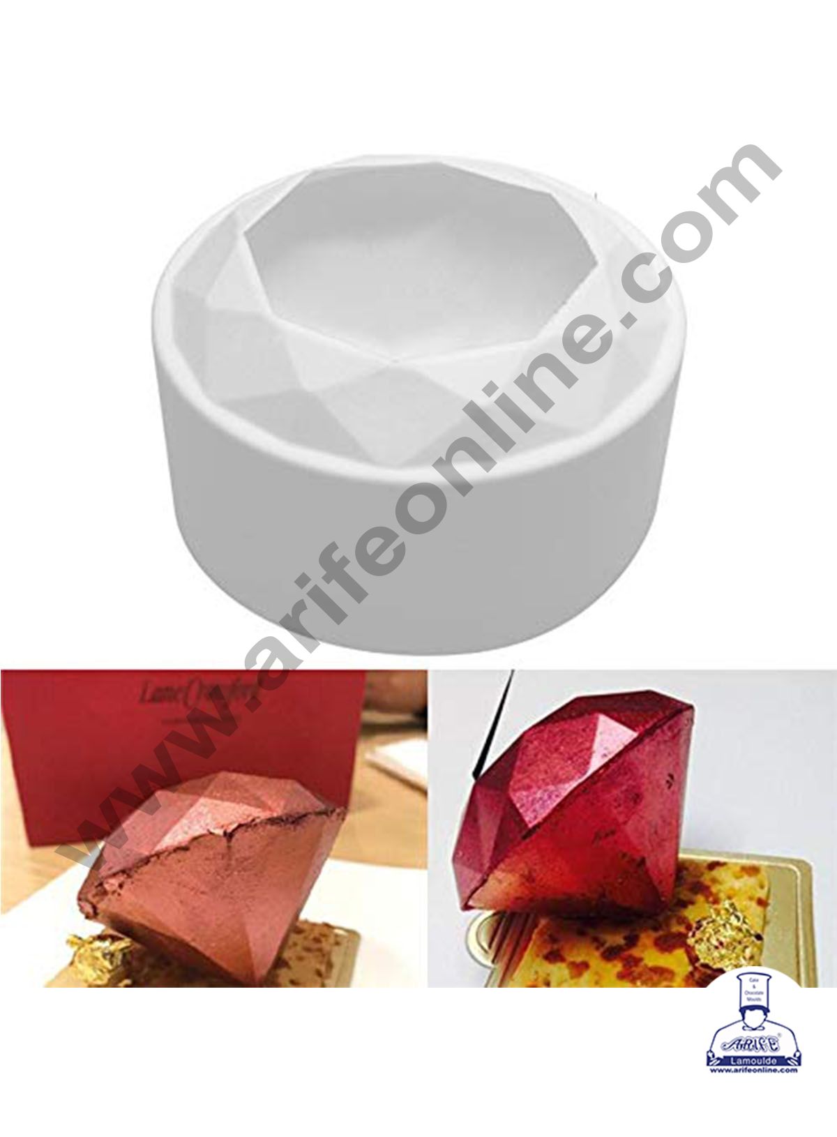 Cake Decor Diamond Love Shape Cake Mold Entremet Mold Muffin Silicon Mould Pastry Jelly Cake Mold