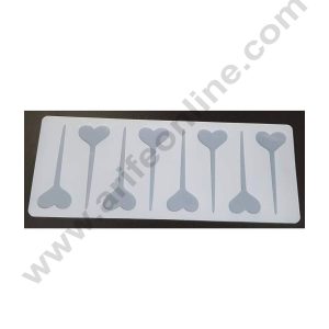 Cake Decor Silicon 8 in 1 Heart Pin Shape Chocolate Garnishing Mould Cake Insert Decoration Mould