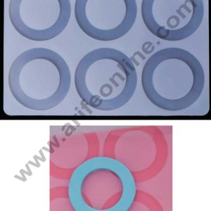 Cake Decor Silicon 6 in 1 Round Shape Chocolate Garnishing Mould Cake Insert Decoration Mould