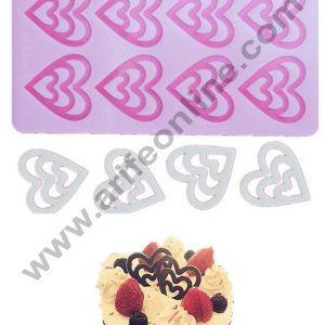 Cake Decor Silicon 8 in 1 Heart Shape Chocolate Garnishing Mould Cake Insert Decoration Mould