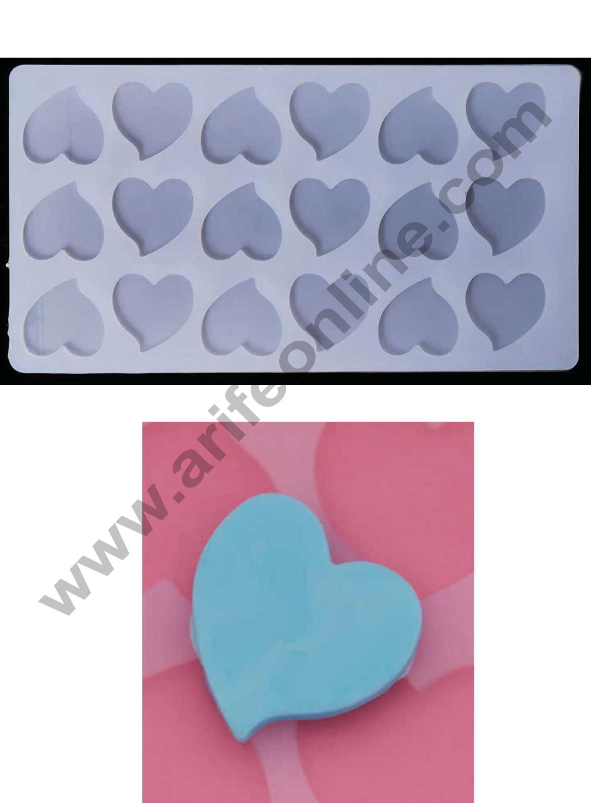 Cake Decor Silicon 18 in 1 Heart Shape Chocolate Garnishing Mould Cake Insert Decoration Mould