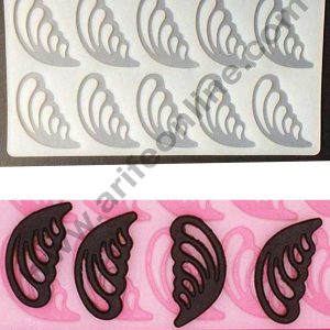 Cake Decor Silicon 10 in 1 Butterfly Wings Shape Chocolate Garnishing Mould Cake Insert Decoration Mould