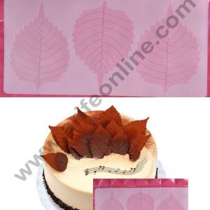 Cake Decor Silicon 3 in 1 Leaf Shape Chocolate Garnishing Mould Cake Insert Decoration Mould