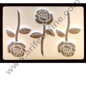 Cake Decor Silicon 3 in 1 Rose Flower Shape Chocolate Garnishing Mould Cake Insert Decoration Mould