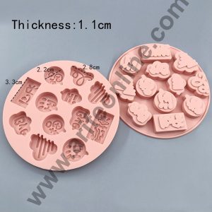 Cake Decor 12 Cavity Silicone Chocolate Mould Multi Shape Message Pop-up Silicon Jelly Candy Mould