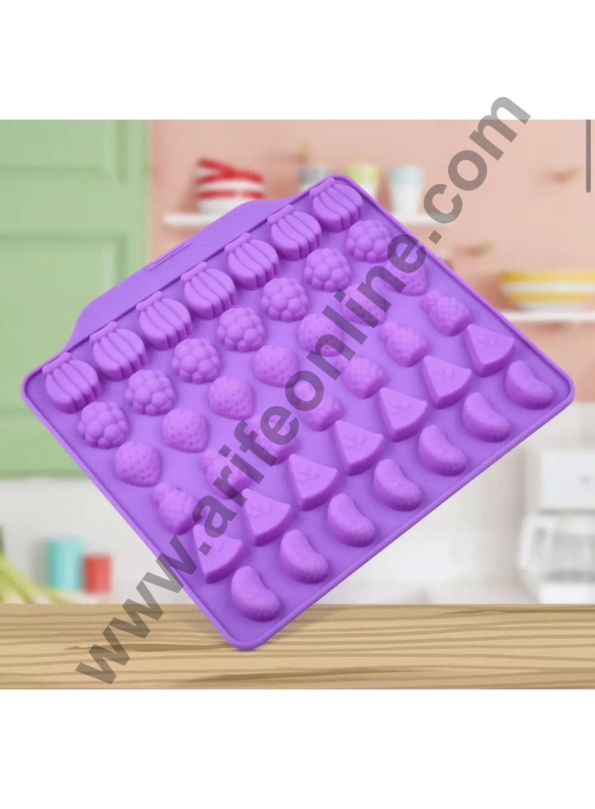 Cake Decor 42 Cavity Silicone Chocolate Mould Mix Fruit Banana Pineapple Watermelon Shape Silicon Jelly Candy Mould