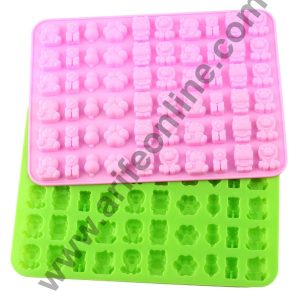Cake Decor 60 Cavity Silicone Chocolate Mould Owl Cat Lion Jungle Theme Shape Silicon Jelly Candy Mould