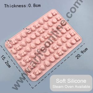 Cake Decor 66 Cavity Silicone Chocolate Mould Apple Grapes Banana Cherry Pineapple Mix Fruits Shape Silicon Jelly Candy Mould