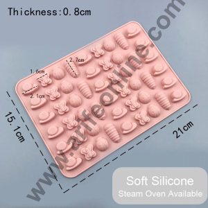 Cake Decor 50 Cavity Silicone Chocolate Mould Snail Butterfly Beetle Bug Shape Silicon Jelly Candy Mould