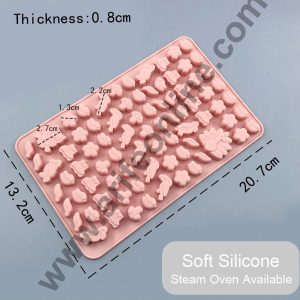 Cake Decor 80 Cavity Silicone Chocolate Mould Birds Rose Frog Mushroom Shape Silicon Jelly Candy Mould