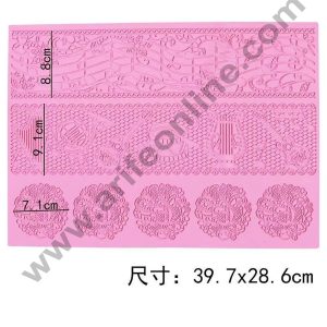 Cake Decor Silicone Cake Border Lace Mould Fondant Cake Decorative Silicone Lace Mat Cake Decorating Tools Baking Mat SBLM-3000