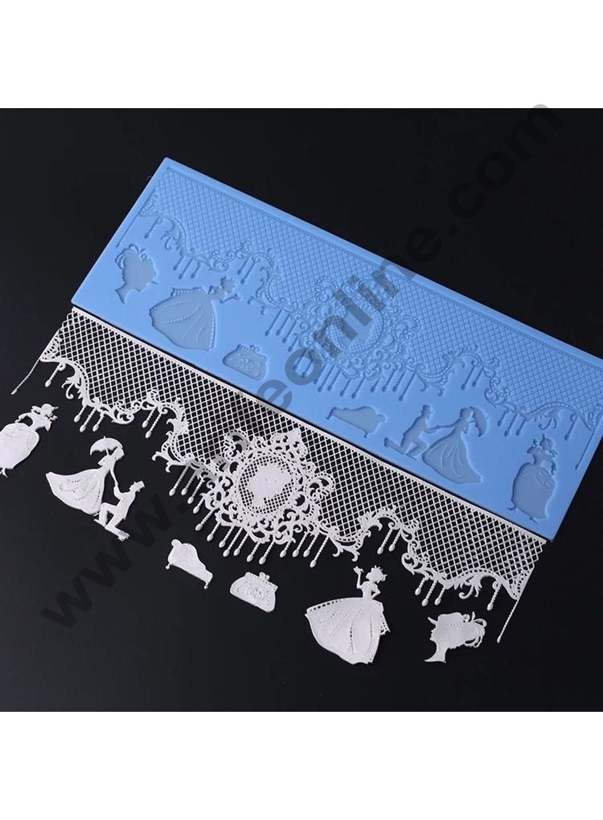 Cake Decor Silicone Cake Border Lace Mould Fondant Cake Decorative Silicone Lace Mat Cake Decorating Tools Baking Mat SBLM-3016