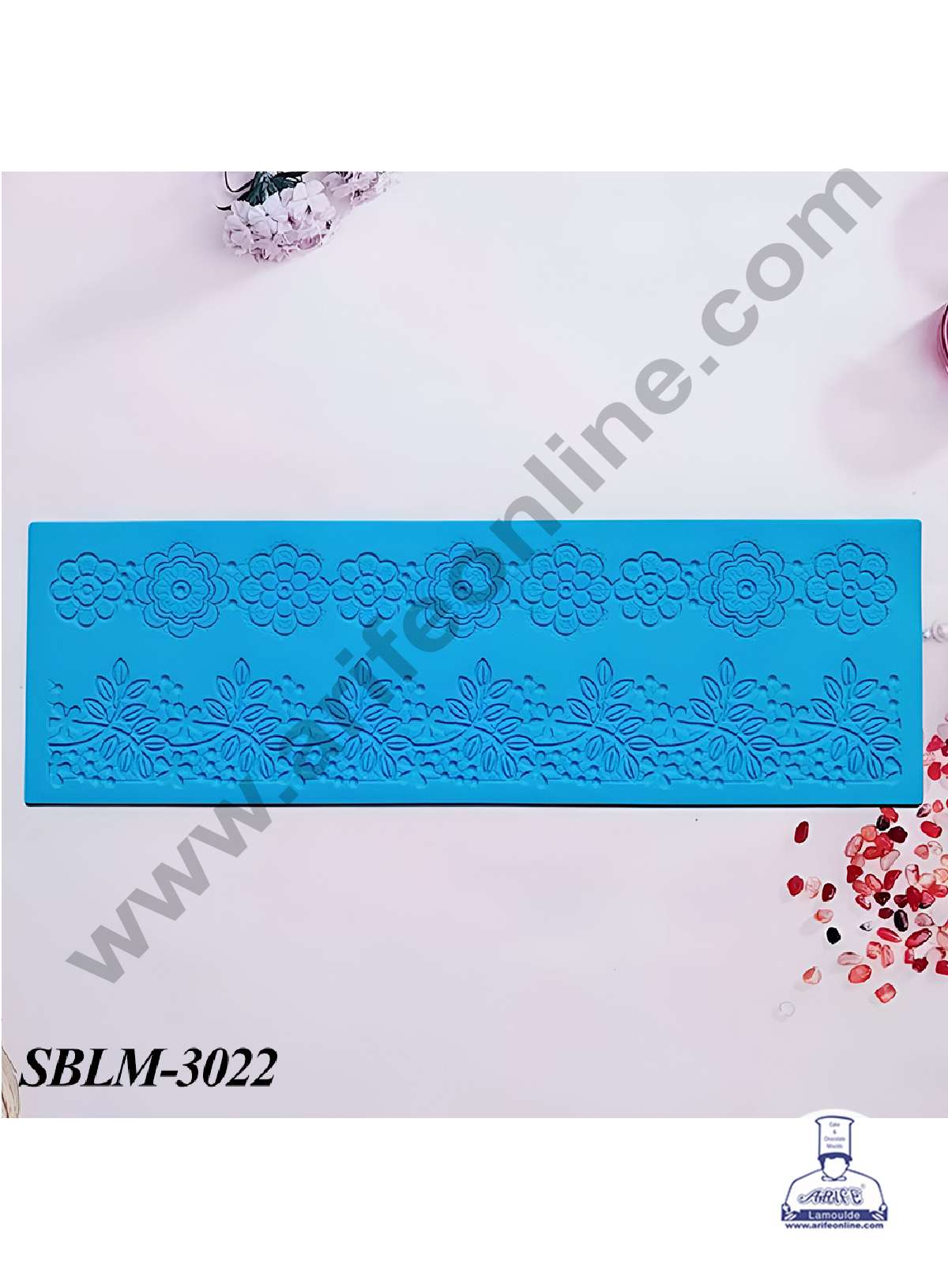 CAKE DECORβ’ Flower & Leafy Pattern Silicone Lace Mould, Cake Decorative Silicone Lace Mat (SBLM-3022)