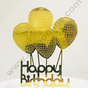 CAKE DECOR™ 5 inch Acrylic Happy Birthday Balloon Cake Topper Cake Decoration Dessert Decoration (SBMT-1002)