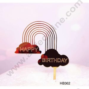 CAKE DECOR™ 5 inch Acrylic Happy Birthday Rainbow Cloud Cake Topper Cake Decoration Dessert Decoration (SBMT-1003)