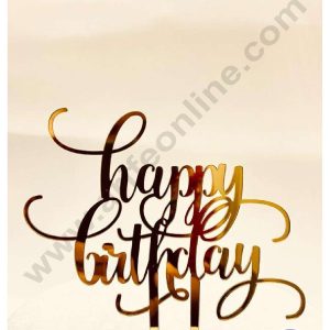 CAKE DECOR™ 5 inch Acrylic Classic Happy Birthday Cake Topper Cake Decoration Dessert Decoration (SBMT-1006)