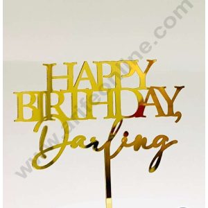CAKE DECOR™ 5 inch Acrylic Happy Birthday Darling Cake Topper Cake Decoration Dessert Decoration (SBMT-1007)