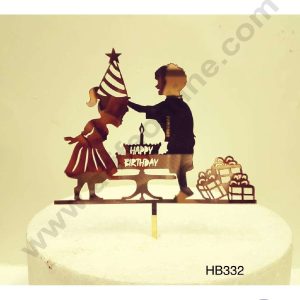 CAKE DECOR™ 5 inch Acrylic Happy Birthday Cake Children Gifts Cake Topper Cake Decoration Dessert Decoration (SBMT-1008)
