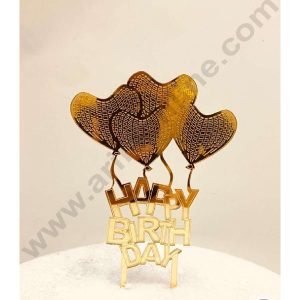 CAKE DECOR™ 5 inch Acrylic Happy Birthday Heart Shape Balloon Cake Topper (SBMT-1010-2N)
