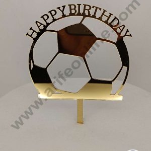 CAKE DECOR™ 5 inch Acrylic Happy Birthday Football/Soccer Theme Cake Topper Cake Decoration Dessert Decoration (SBMT-1013-G)
