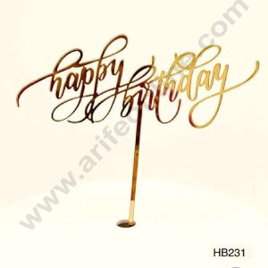CAKE DECOR™ 5 inch Acrylic Simple Happy Birthday Cake Topper Cake Decoration Dessert Decoration (SBMT-1017)
