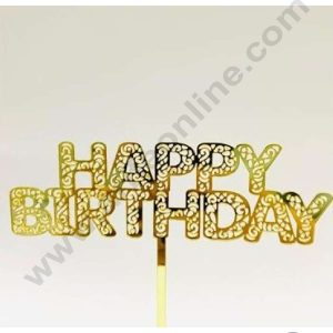 CAKE DECOR™ 5 inch Acrylic Happy Birthday Simple Cutout Design Cake Topper Cake Decoration Dessert Decoration (SBMT-1018)